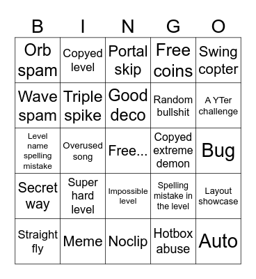Gd bingo Card