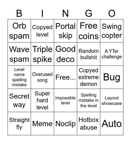 Gd bingo Card