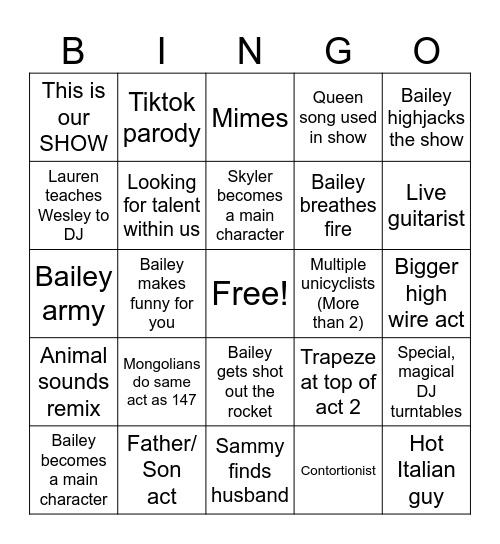 148 Predictions Bingo Card
