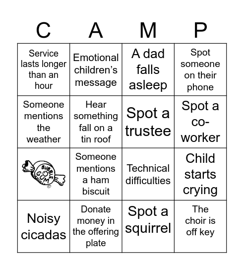 Camp Meeting 2025 Bingo Card