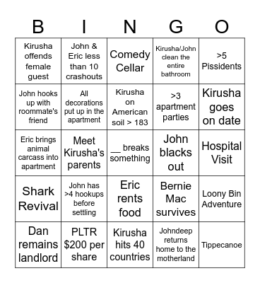 LOONY BIN BINGO SQUARE Bingo Card