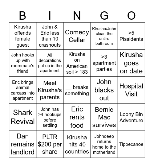 LOONY BIN BINGO SQUARE Bingo Card