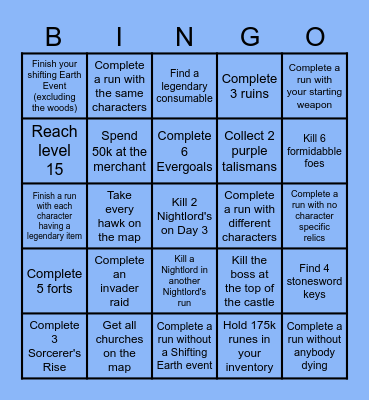 NIGHTREIGN BINGO Card
