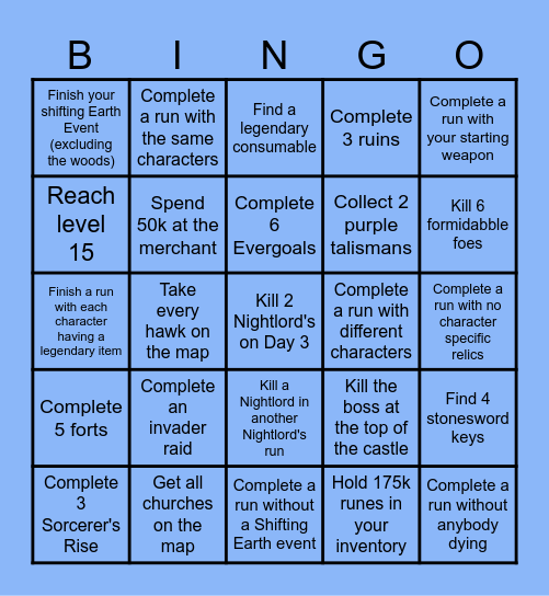 NIGHTREIGN BINGO Card