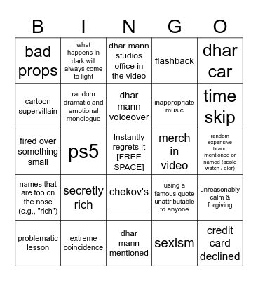 Dhar Mann Bingo v2 Bingo Card