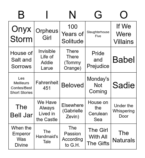 BOOKSSSSSSSSS Bingo Card