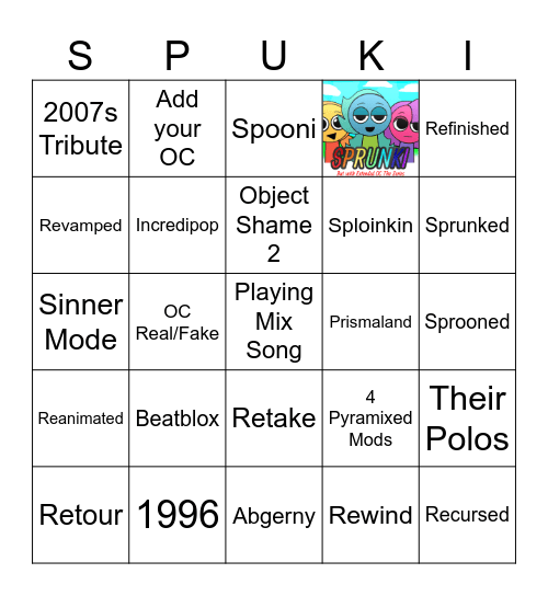 Sprunki Bingo Card