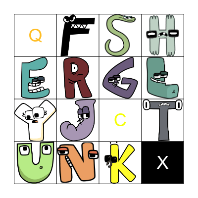 Alphabet Bingo Card