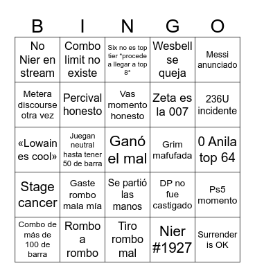 Use Rombo mala mía Bingo Card