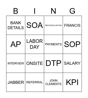 BSMH Bingo Card