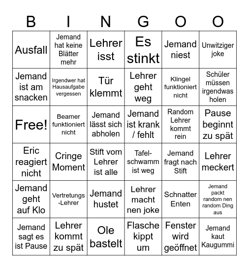 Ghgigantisches Bingo Card