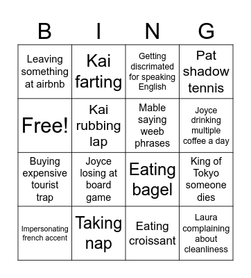 Lafufu Bingo Card