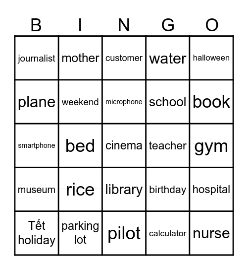 RELATIVE CLAUSE Bingo Card