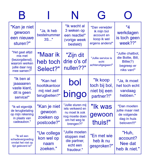 bol bingo Card