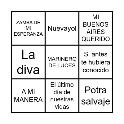 BINGO MUSICAL Bingo Card