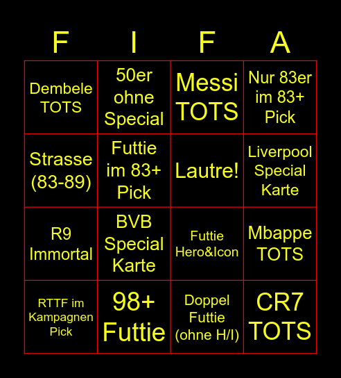 Packbattle JustinhooYT x Killzwibbler84 Bingo Card