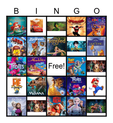 Movie Bingo Card