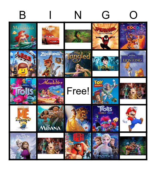 Movie Bingo Card