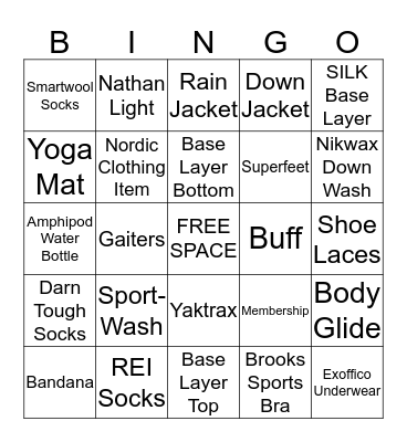 Mt. Pumpkin Bingo - Clothing & Footwear Bingo Card