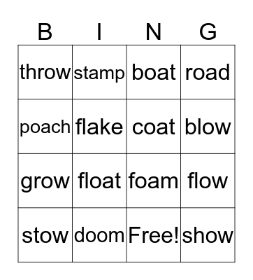 Bingo  Lesson 61/62 Bingo Card