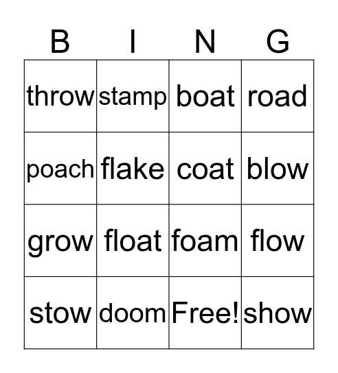 Bingo  Lesson 61/62 Bingo Card
