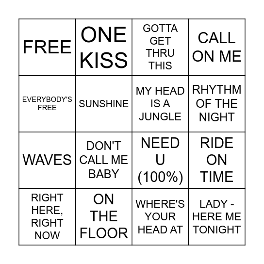 IBIZA BINGO Card