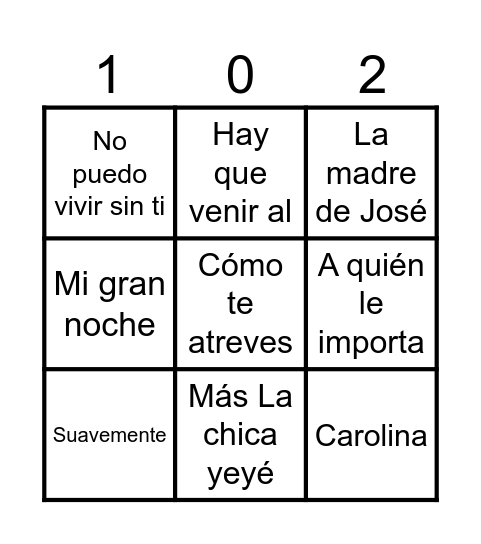 Bingo “Las Escuelas” Bingo Card