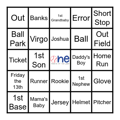 Joshua's Rookie Year Bingo Card