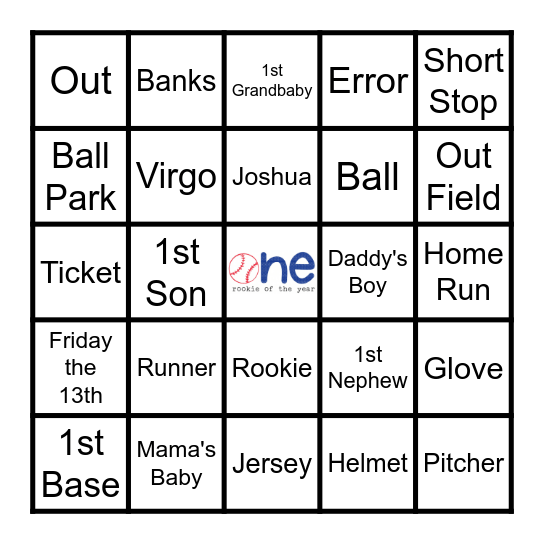 Joshua's Rookie Year Bingo Card
