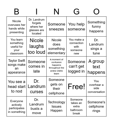 #BetterTogether Bingo Card