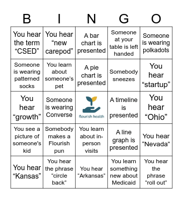 Flourish Health Bingo Card