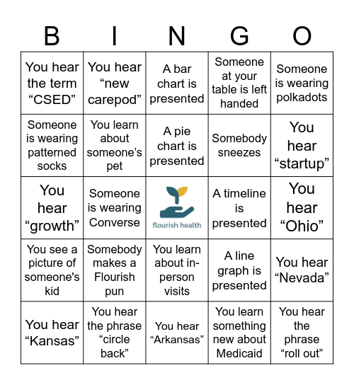 Flourish Health Bingo Card