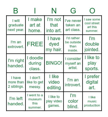 Multimedia Bingo!! Bingo Card