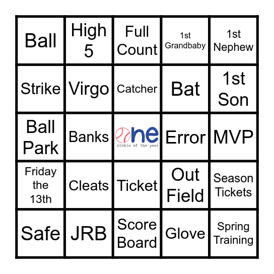 Joshua's Rookie Year Bingo Card