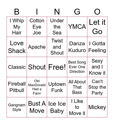 Kids 2 Bingo Card
