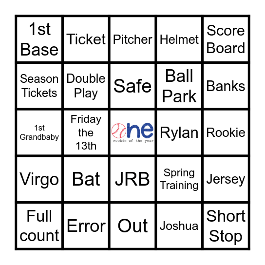Joshua's Rookie Year Bingo Card