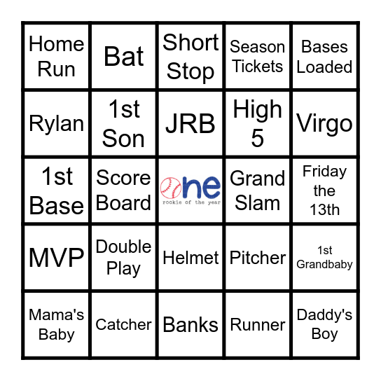 Joshua's Rookie Year Bingo Card