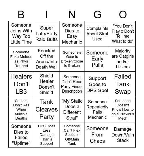 EU PF Dumbass Bingo (7.2) Bingo Card