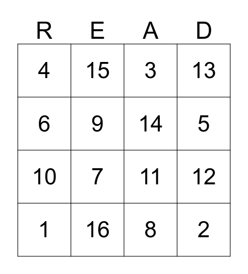 Reading is FUN!!! Bingo Card
