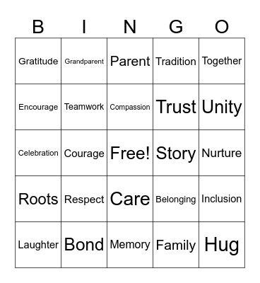 Disability Pride, Family, and Community Bingo Card