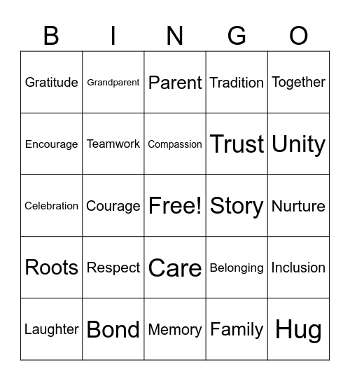 Disability Pride, Family, and Community Bingo Card