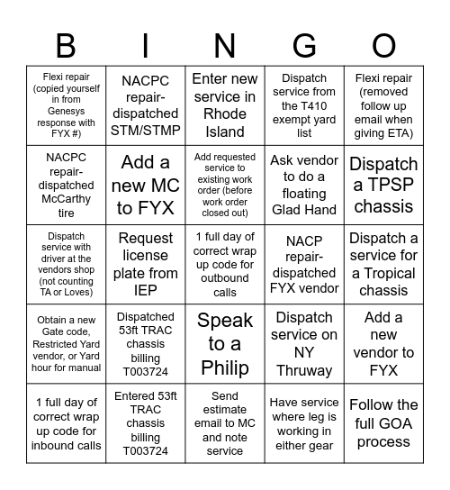 IMD August BINGO Card