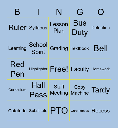 Valley View 100 Years Bingo Card