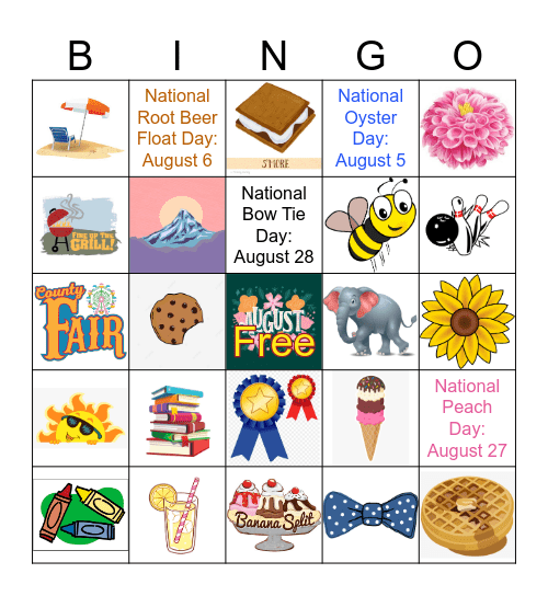 Hello August Bingo Card