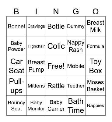 baby Bingo Card