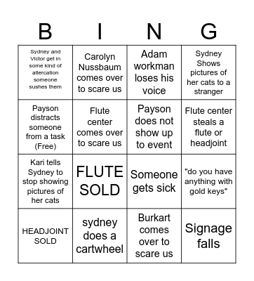 BB NFA BINGO Card