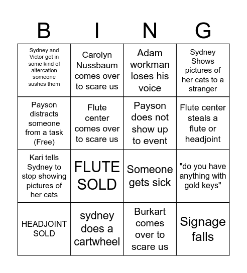 BB NFA BINGO Card