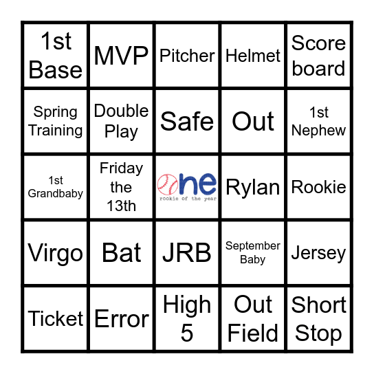 Joshua's Rookie Year Bingo Card