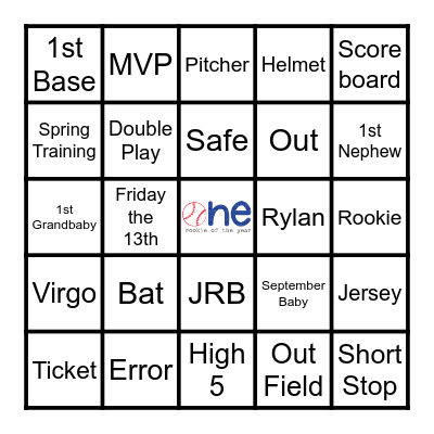 Joshua's Rookie Year Bingo Card
