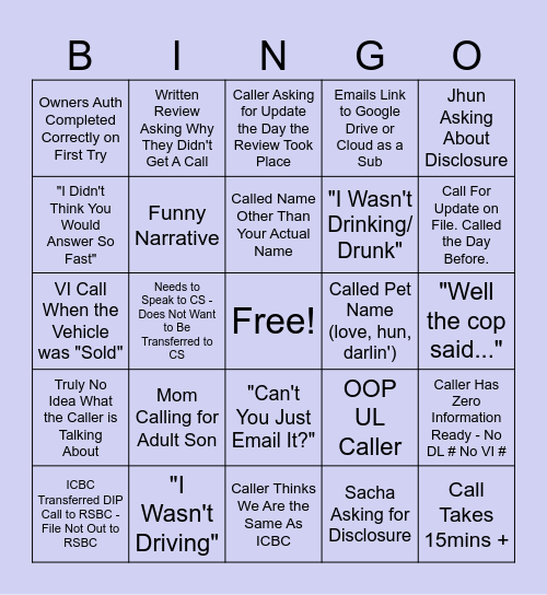 Appeals Registry  Bingo Card
